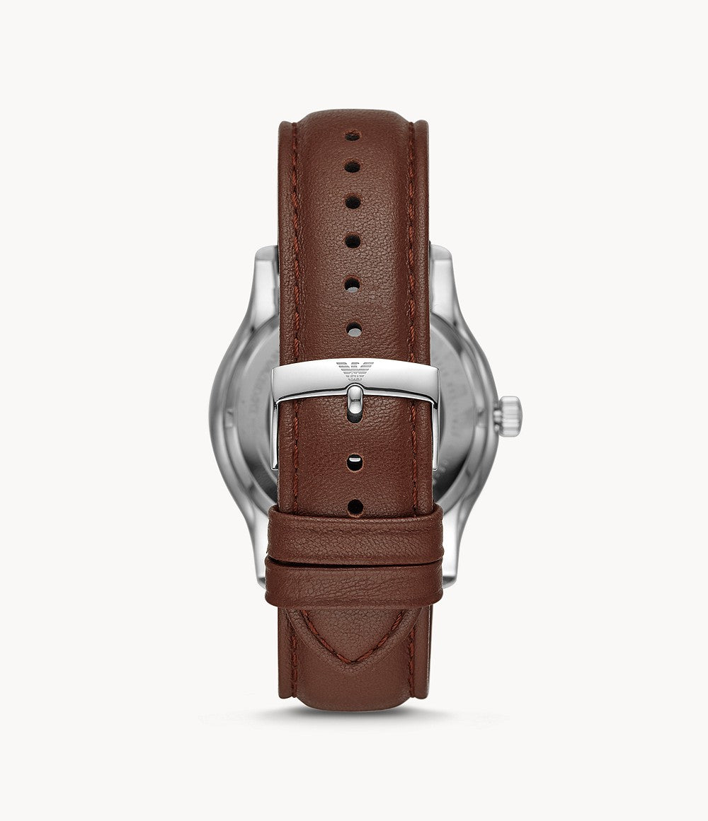 Emporio Armani AR60017 Automatic Brown Leather Men's Watch 723763286695 Emporio Armani AR60017 Automatic Brown Leather Men's Watch 723763286695
